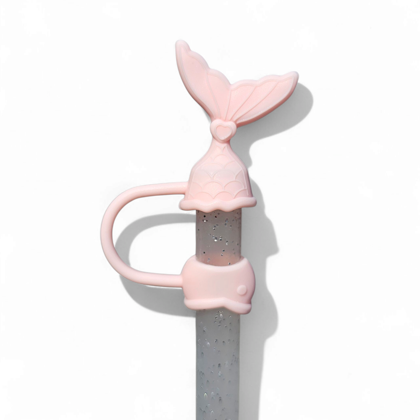 Blush Pink Mermaid 3D Silicone 10mm Straw Topper