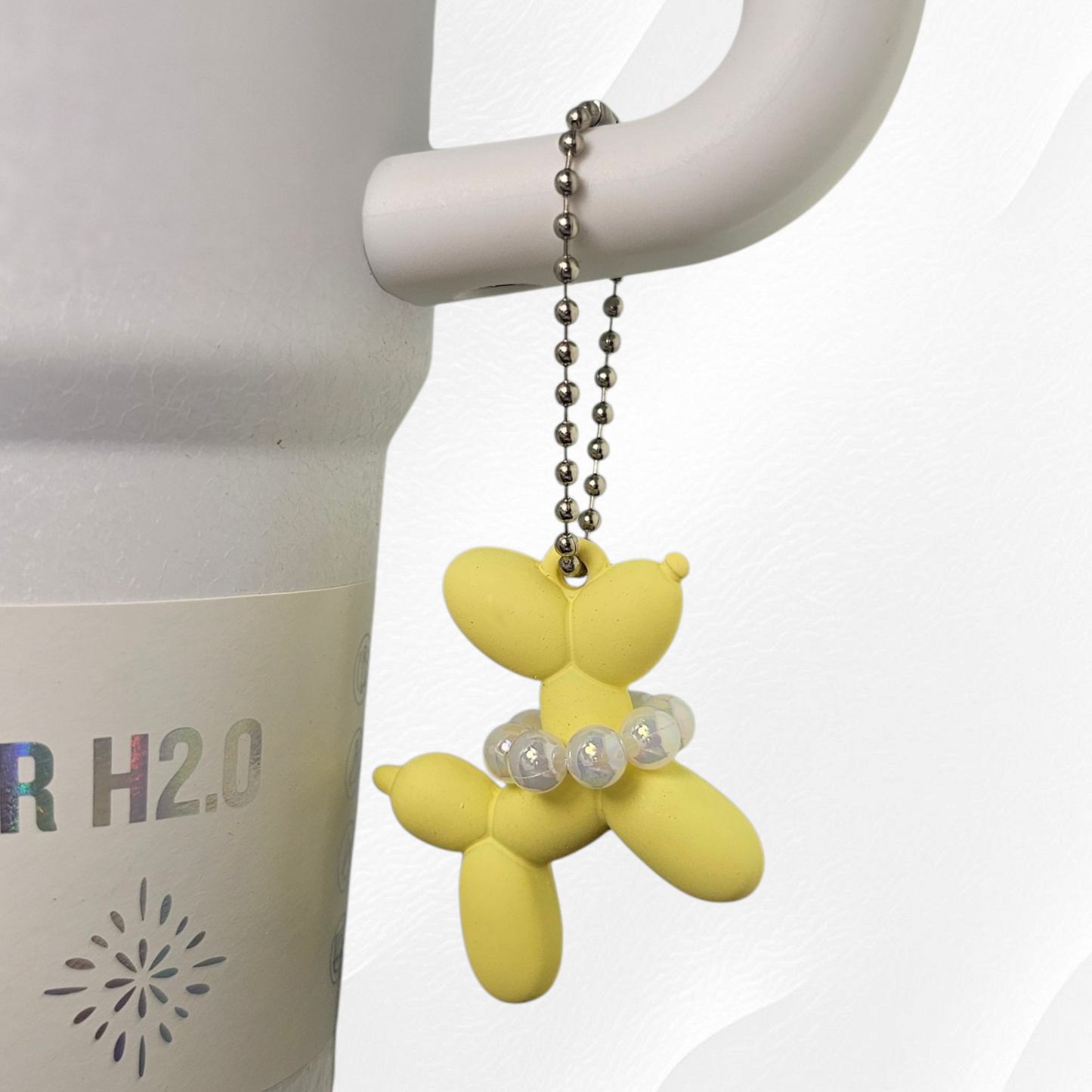 Balloon Dog Cup Handle Charm - Yellow