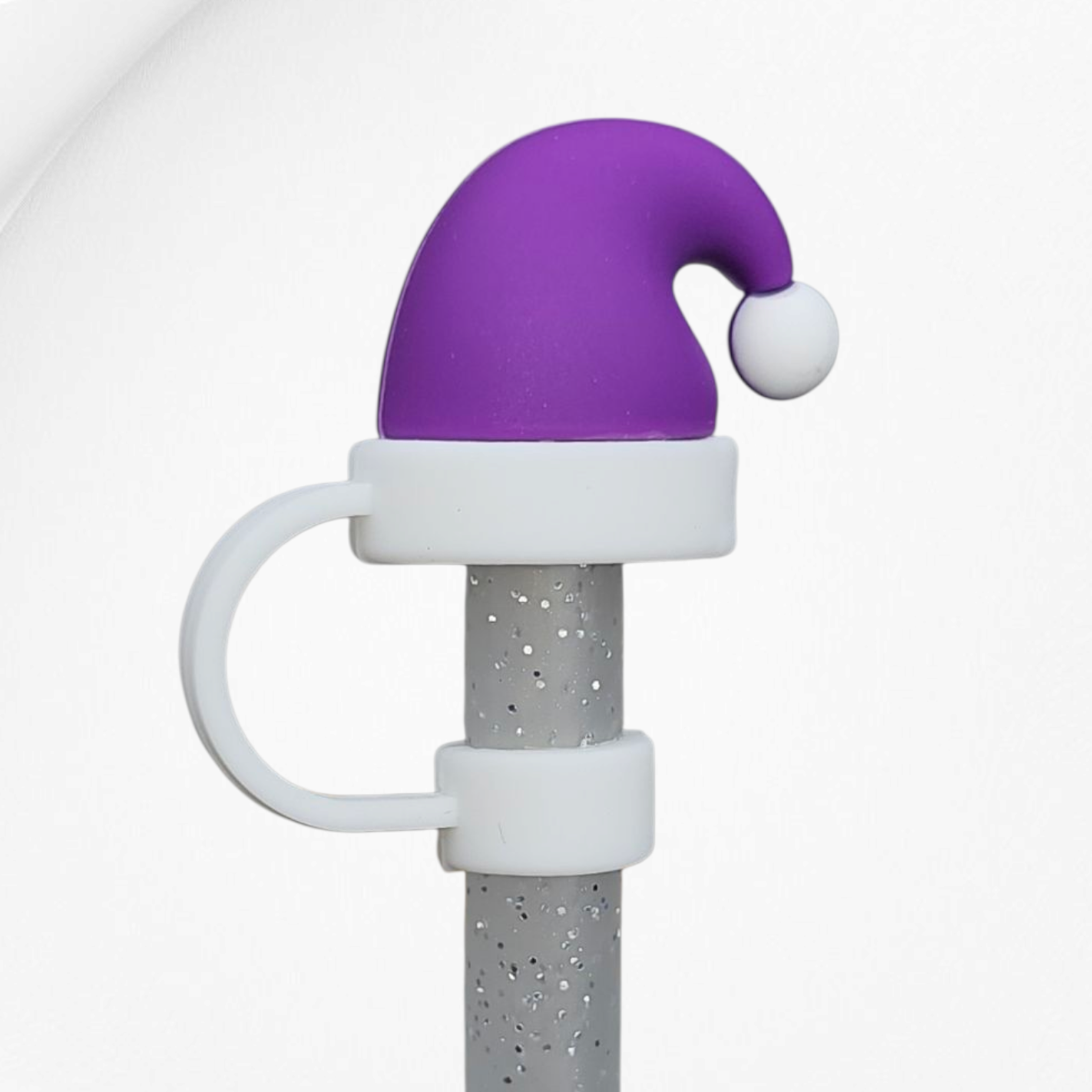 Purple Christmas Santa Hat 3D Silicone Straw Topper | Straw Cover by Southern Creative Glamour