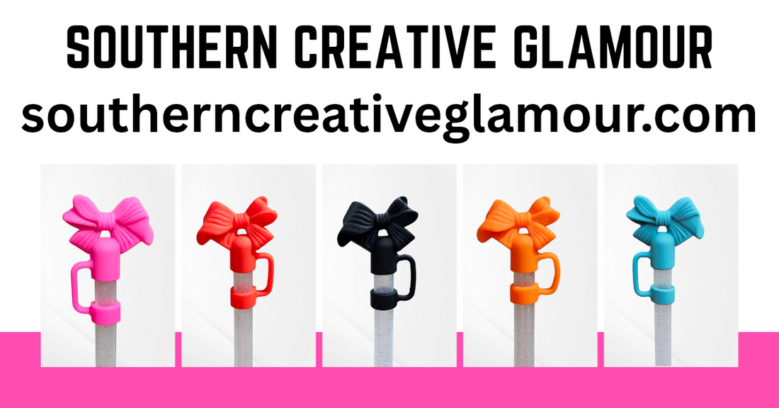 Coquette Ribbon Bow 3D Silicone Straw Toppers