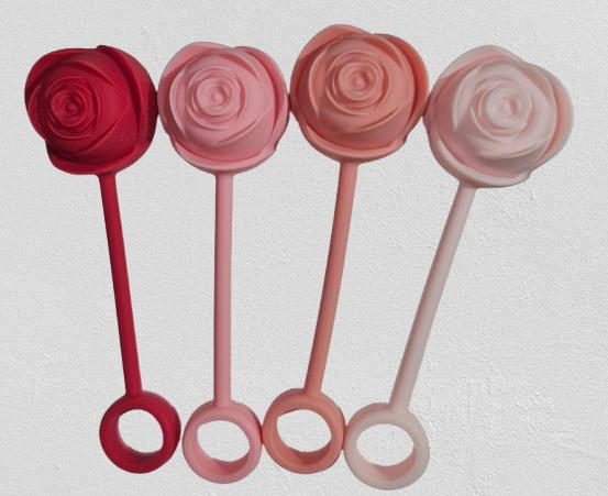 Rose Collection 3D Silicone Straw Topper