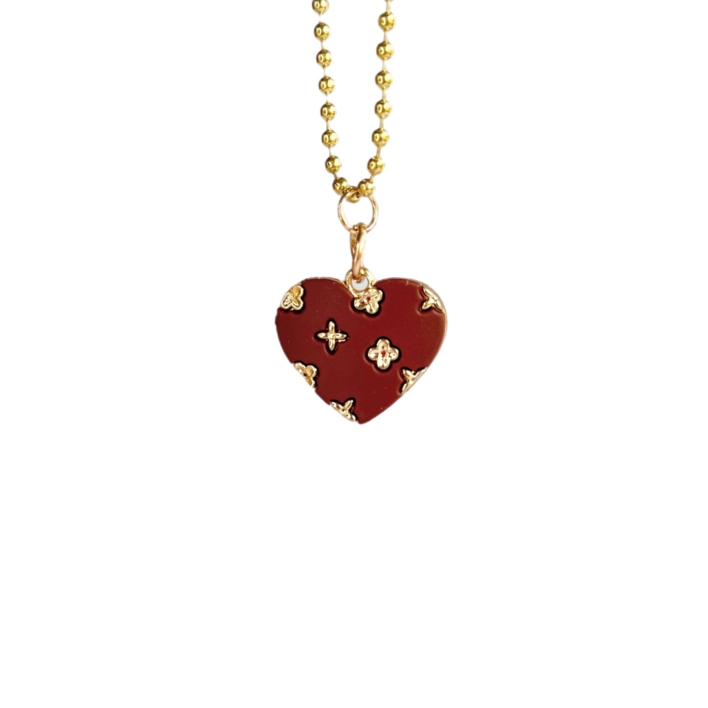 Red & Gold Bougie Heart Charm - Tumbler Handle Charm
