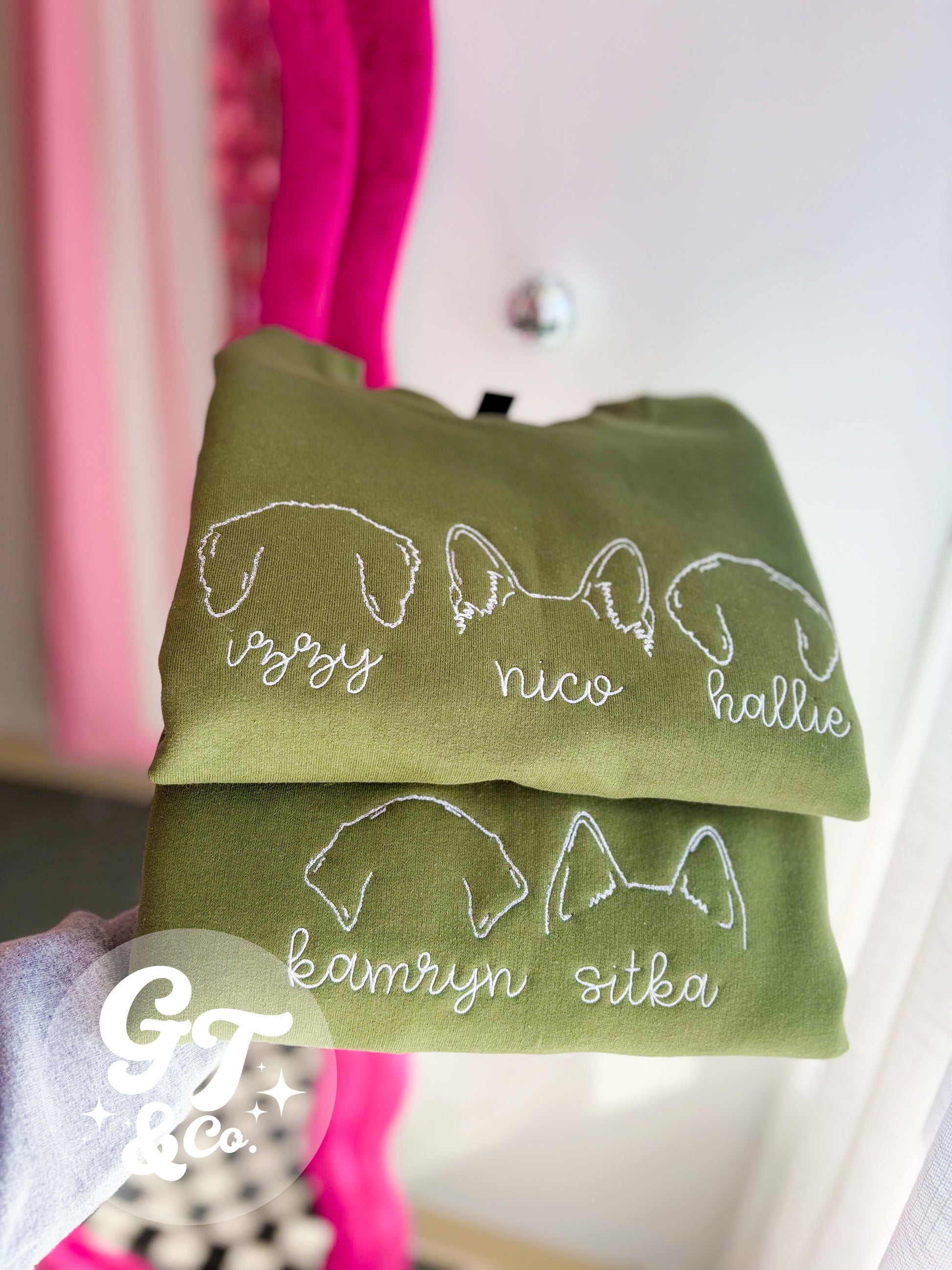 Custom Dog Embroidered Crewneck 