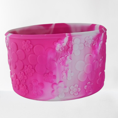 Camelia Pink Gradient Flower textured silicone tumbler boot. Fits 32oz-40oz Tumblers. 