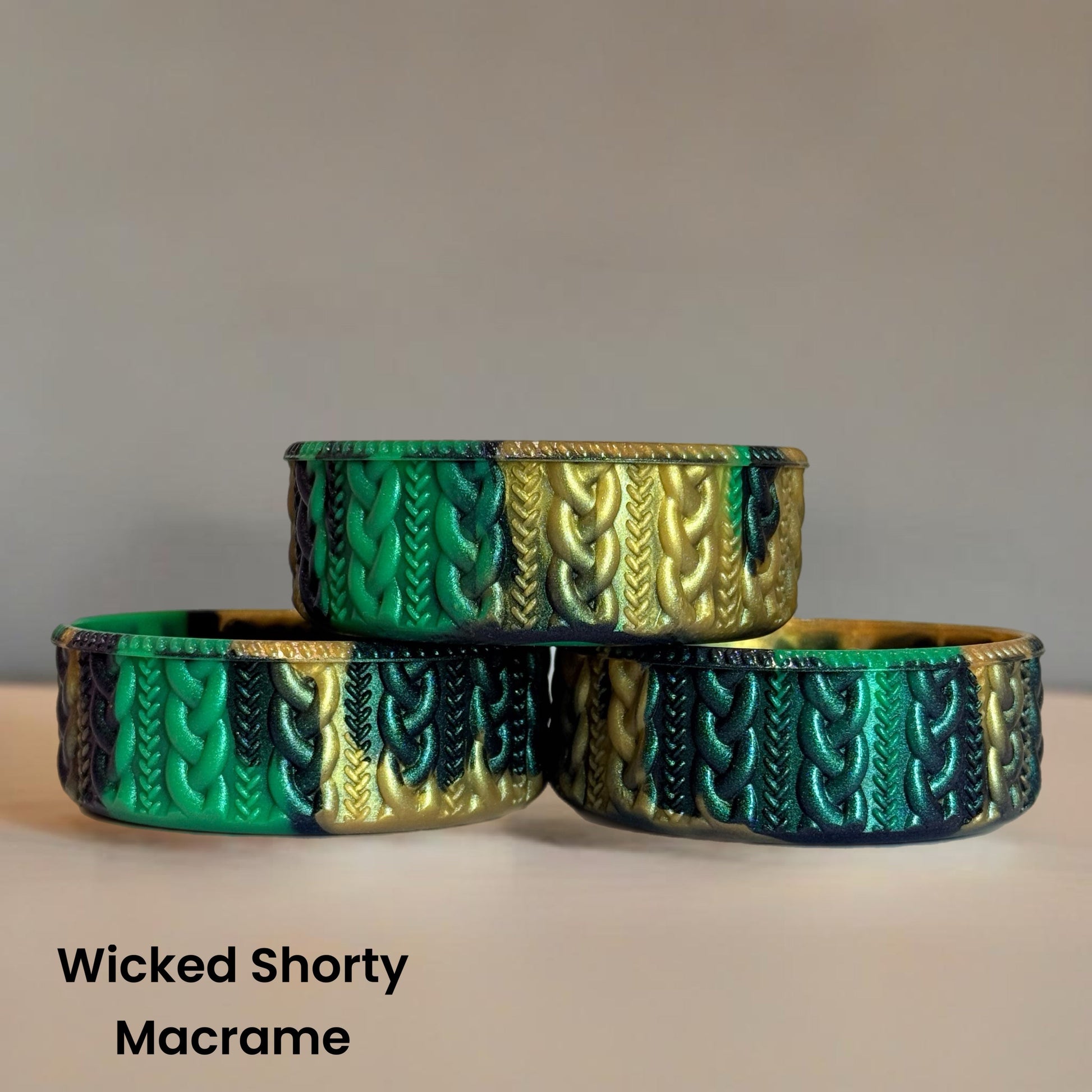Green, Black, Gold Wicked Shorty Macrame Tumbler Boot