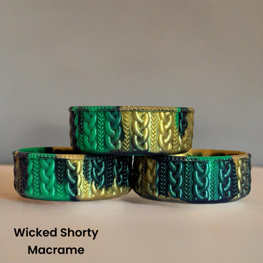Green, Black, Gold Wicked Shorty Macrame Tumbler Boot