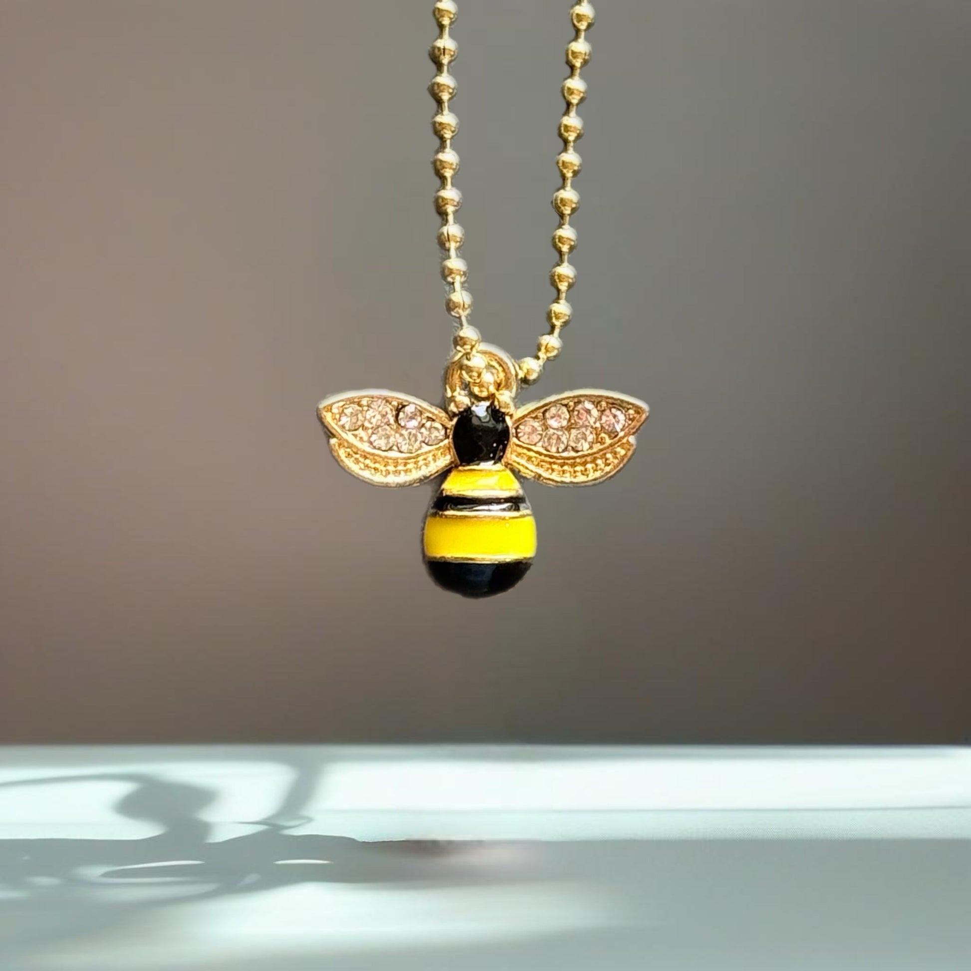 Black, yellow, gold Diamond Tiny Bee Charm - Tumbler Handle Charm