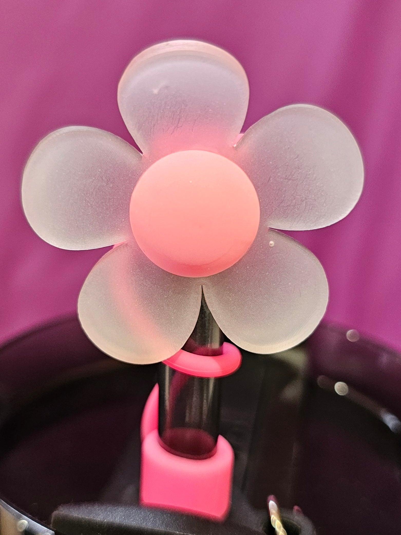 Glow in The Dark Daisy Flower Straw Topper - Southern Creative Glamour