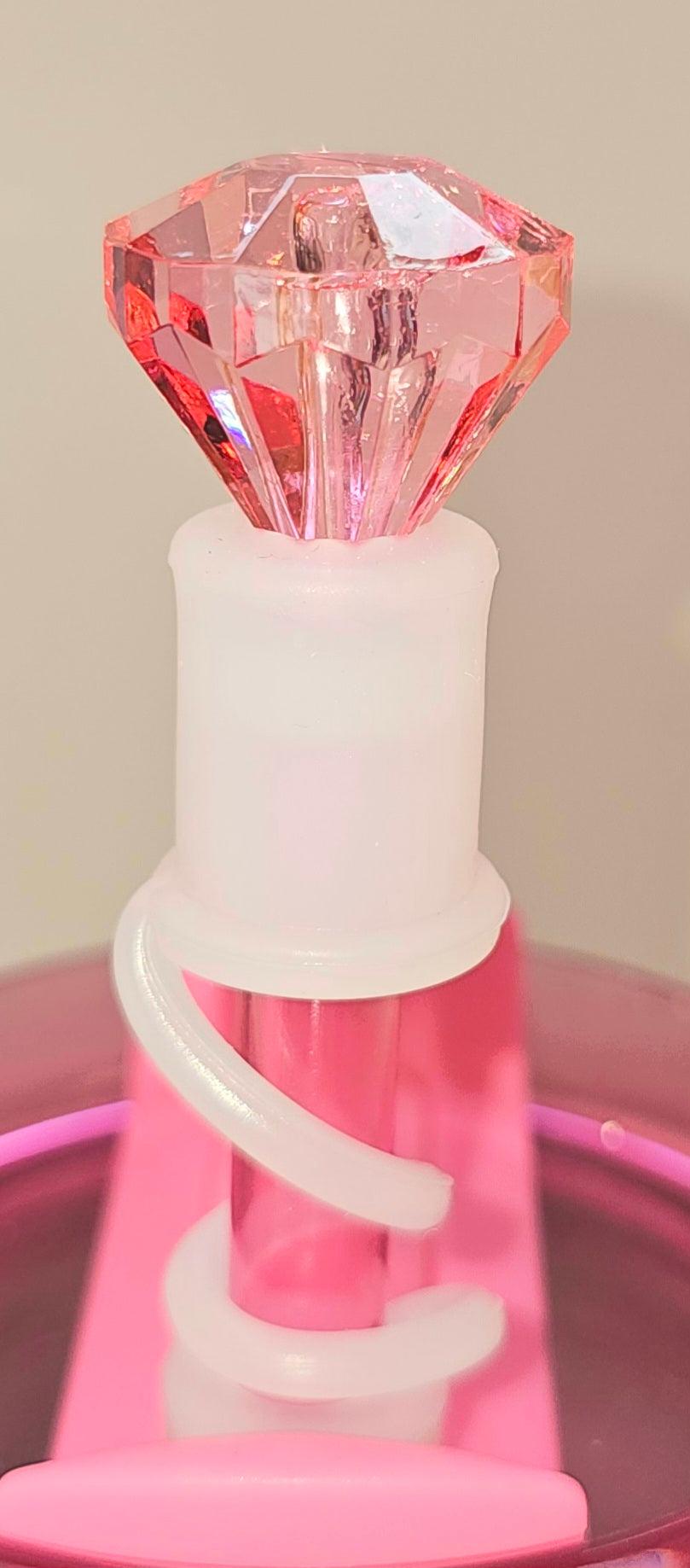 Fuschia Pink Diamond Straw Topper. Fits 10mm, Stanley, Brumate, Simple Modern, Yeti, Hydroflask, Starbucks Stanley SxS Collab Straws. - Southern Creative Glamour