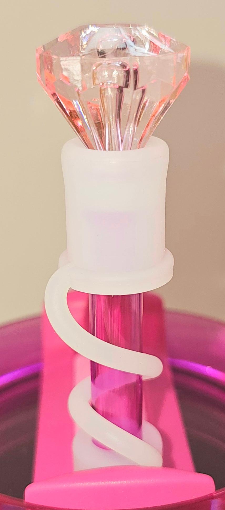 Light Pink Diamond Straw Topper. Fits 10mm, Stanley, Brumate, Simple Modern, Yeti, Hydroflask, Starbucks Stanley SxS Collab Straws. - Southern Creative Glamour