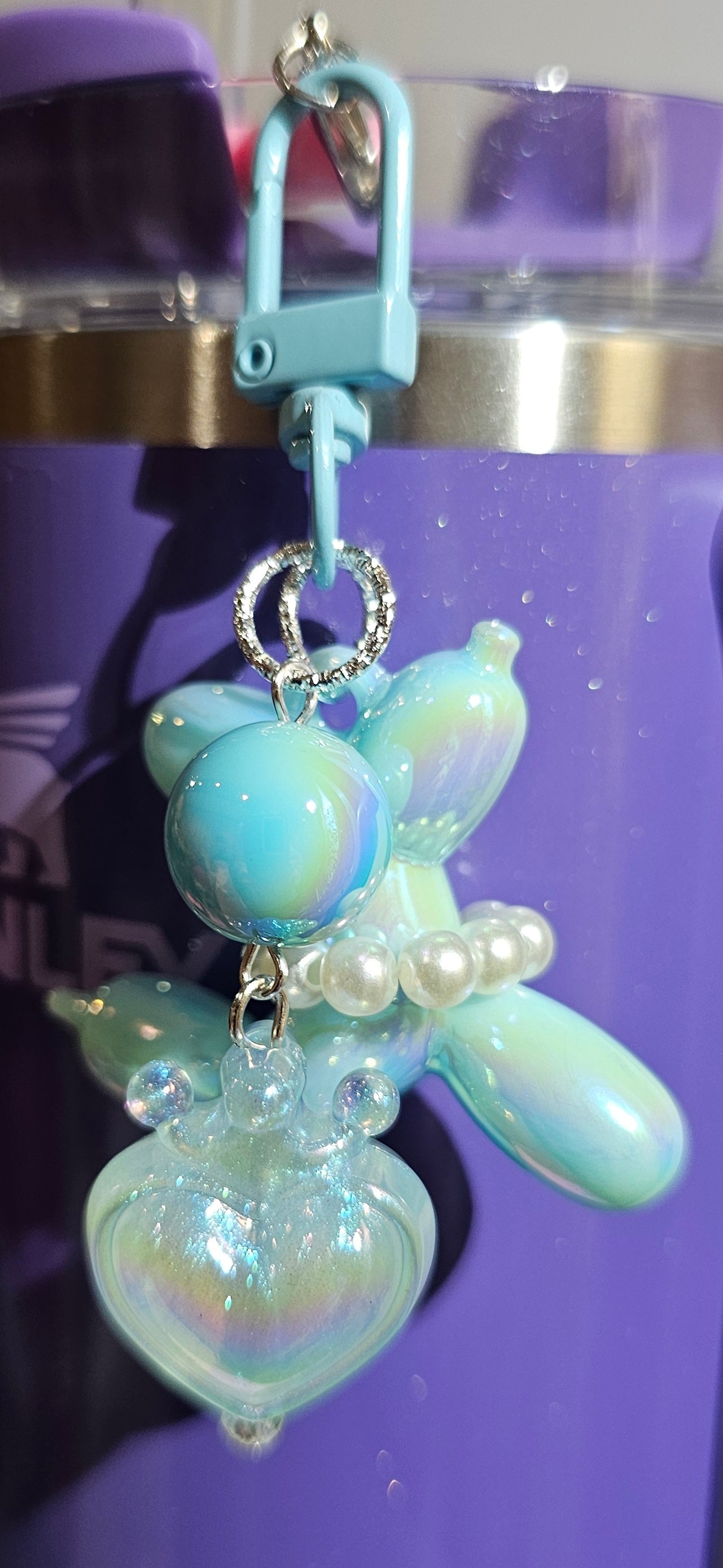 Tiffany Blue Princess Balloon Dog Charm Pendant 