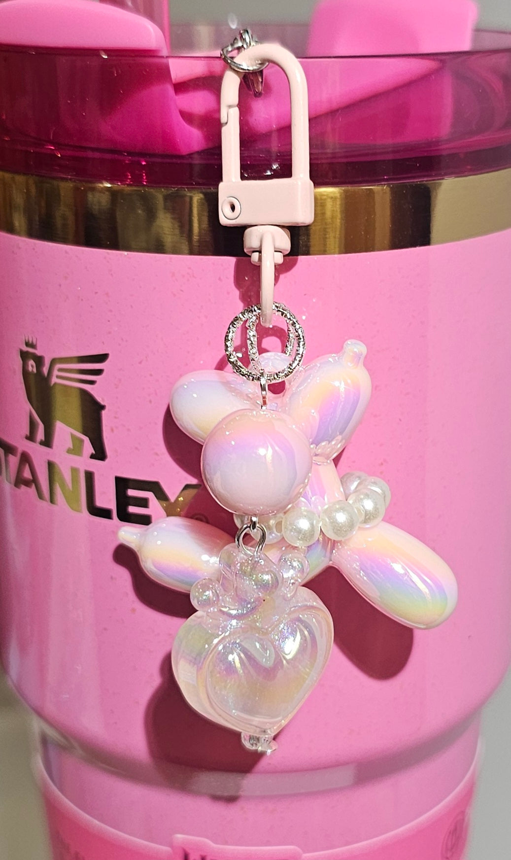 Winter Pink princess balloon Dog charm adaptor 