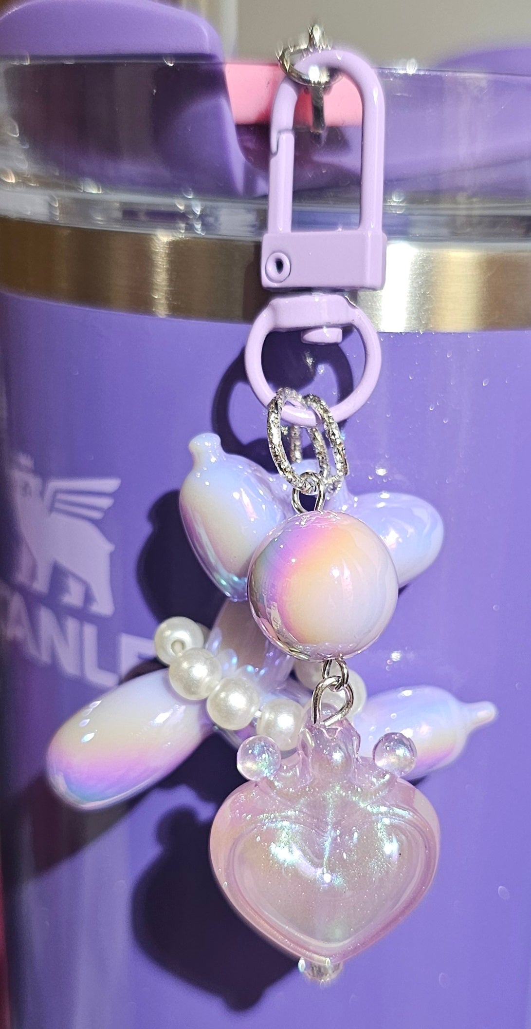 Lilac Purple Princess Balloon Dog Charm Pendant 