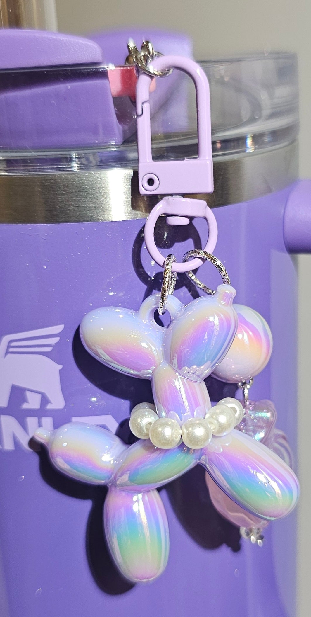 Lilac Purple Princess Balloon Dog Charm Pendant 