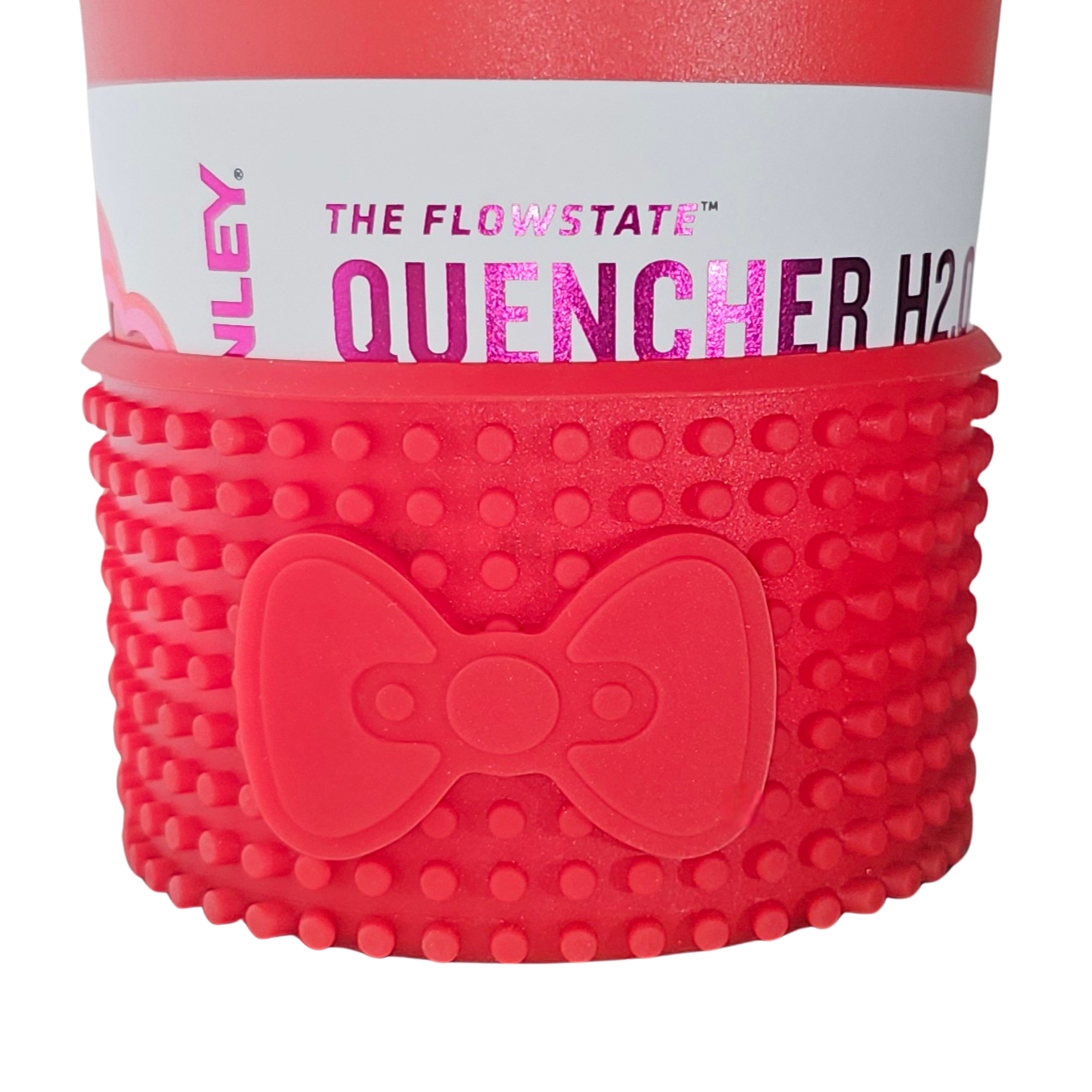 Customizable Bow Silicone Tumbler Boot - Red