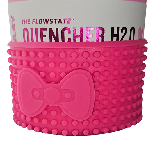 Customizable Bow Silicone Tumbler Boot - Hot Pink 