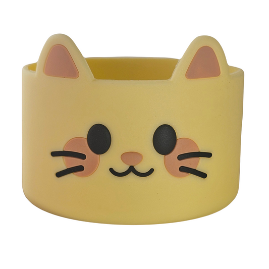 Yellow Tabby Cat Silicone Tumbler Boot. Fits 32oz  - 40oz tumblers. 