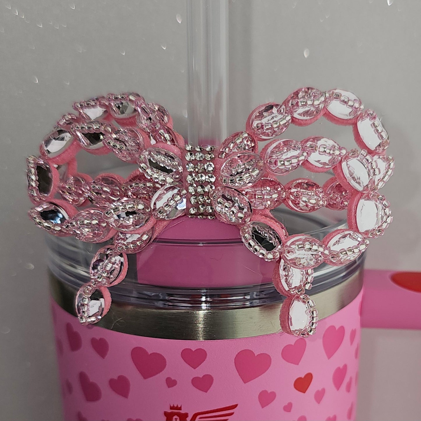 Sizzling Pink Diamond Bow Tumbler Topper