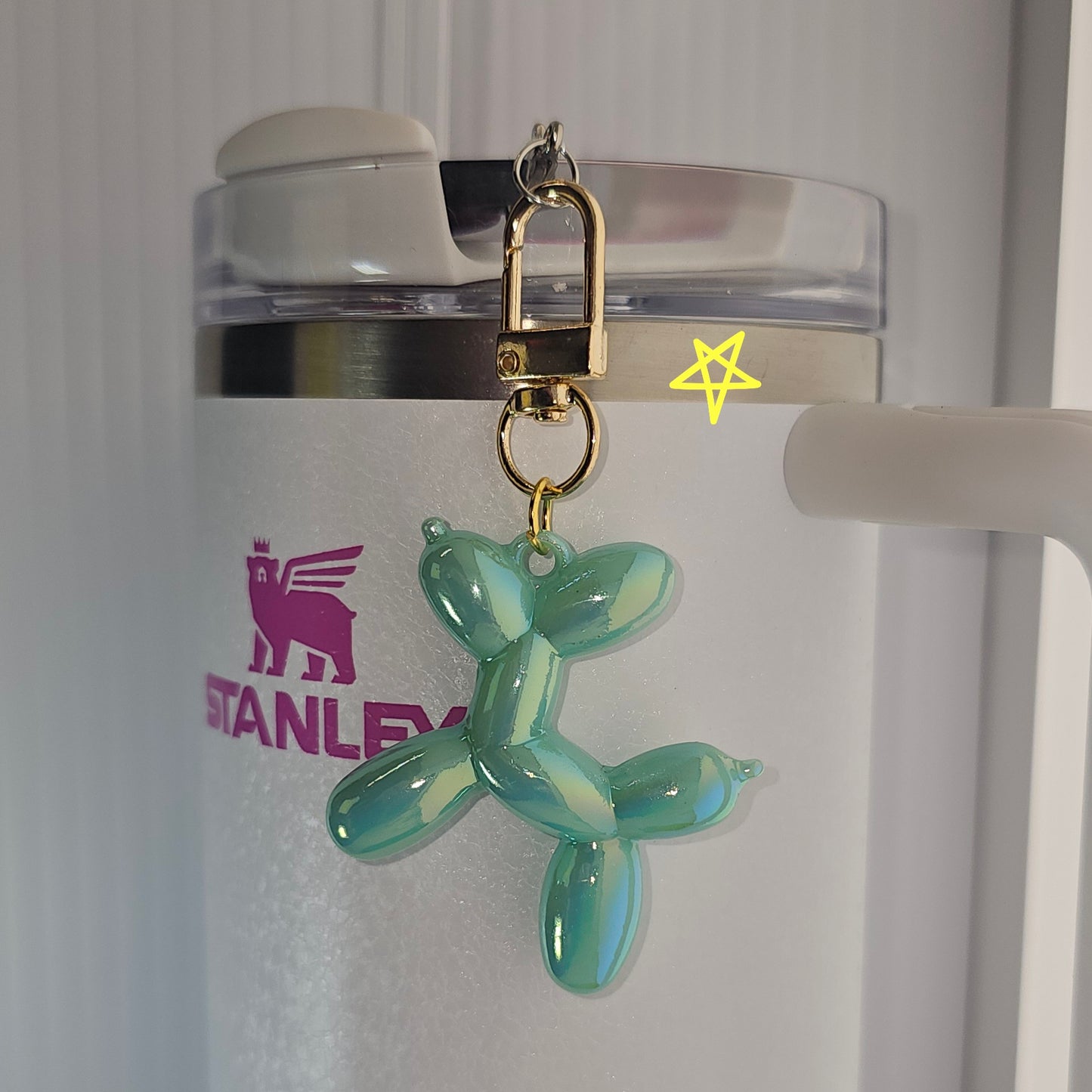 Mint Green Balloon Dog tumbler charm. Has flaws. 