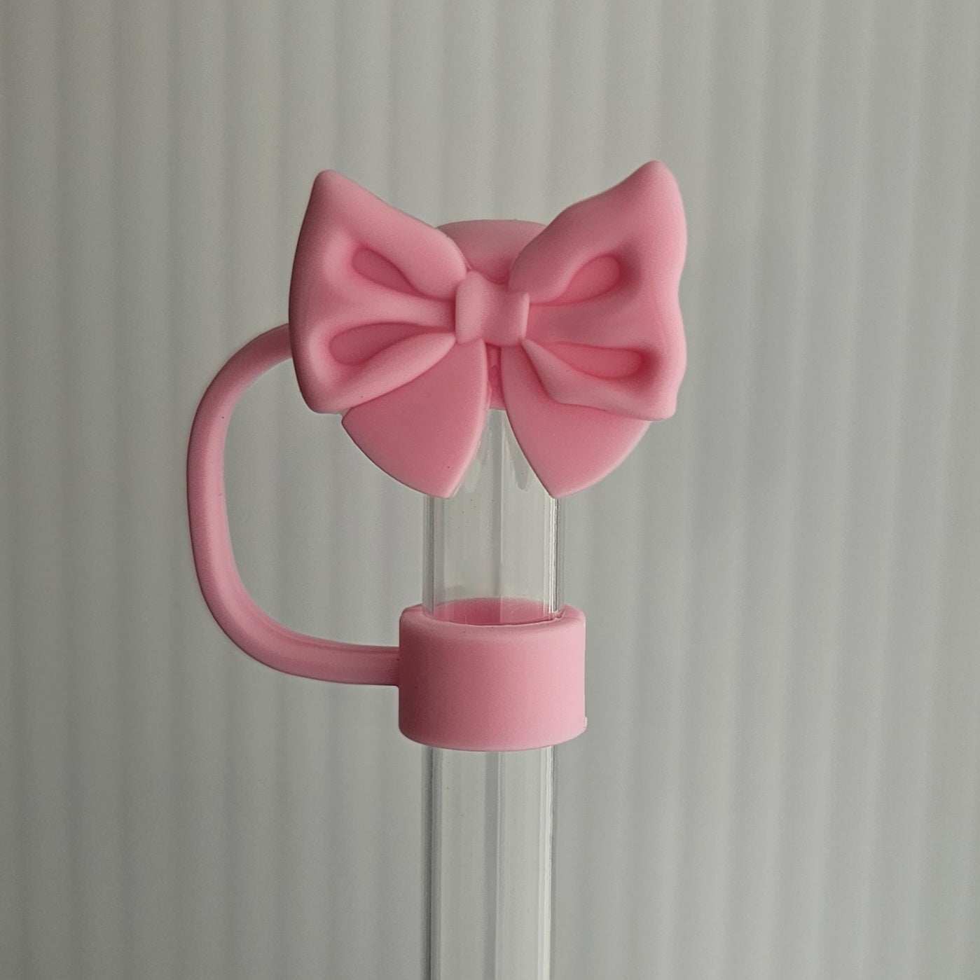 Sizzling Pink Coquette Bow Straw Topper  - Straw Cover. Fits 10mm and Stanley Straws. 