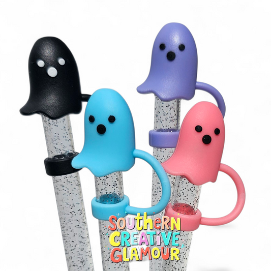 3D Ghost Straw Toppers - 10mm by Southern Creative Glamour 
