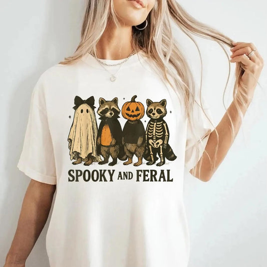 Halloween Raccoons Spooky & Feral Tee or Sweatshirt