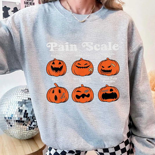 Pain Scale Pumpkins Tee or Sweatshirt
