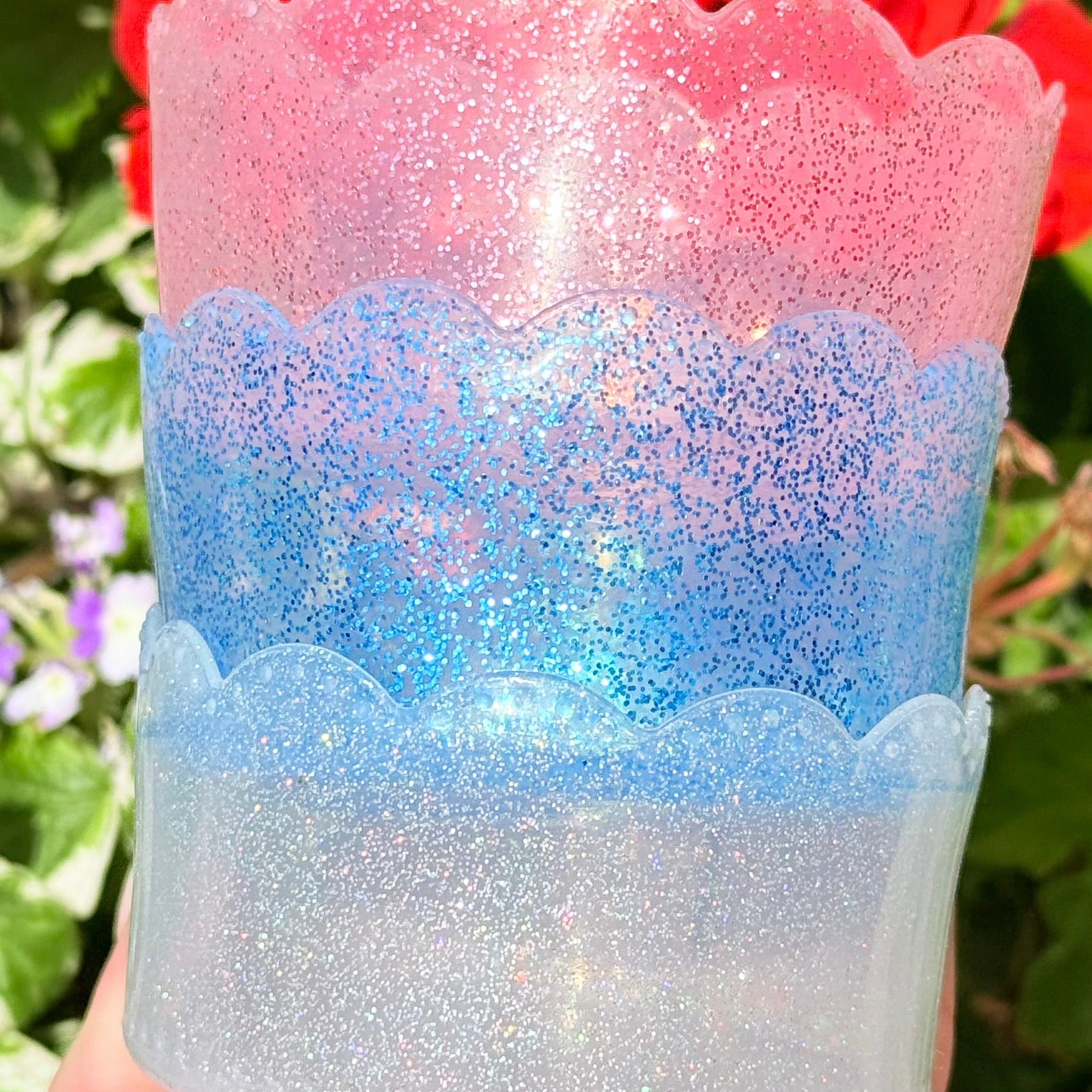 Glitter Scalloped Tumbler Boot -fits 20-40oz