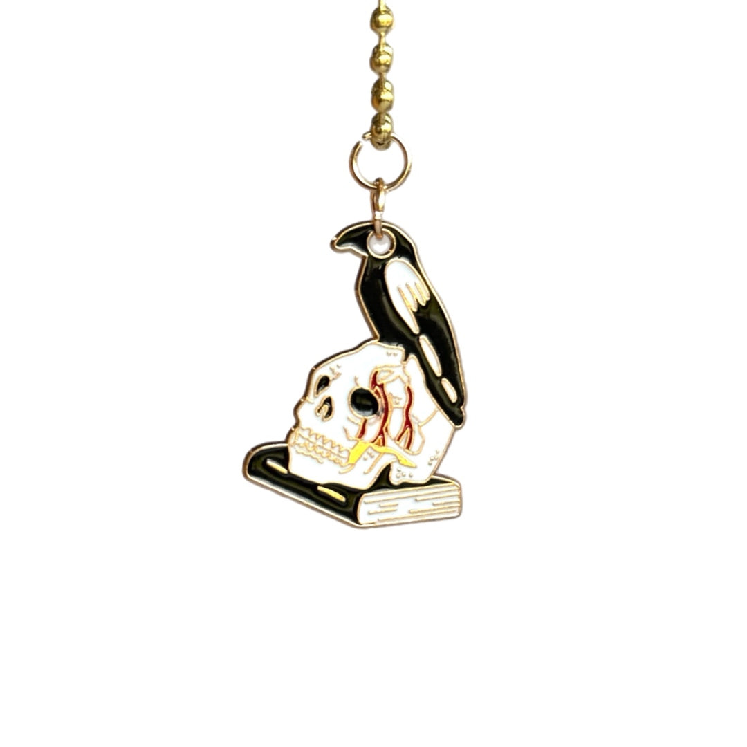 Crow and skull tumbler charm 