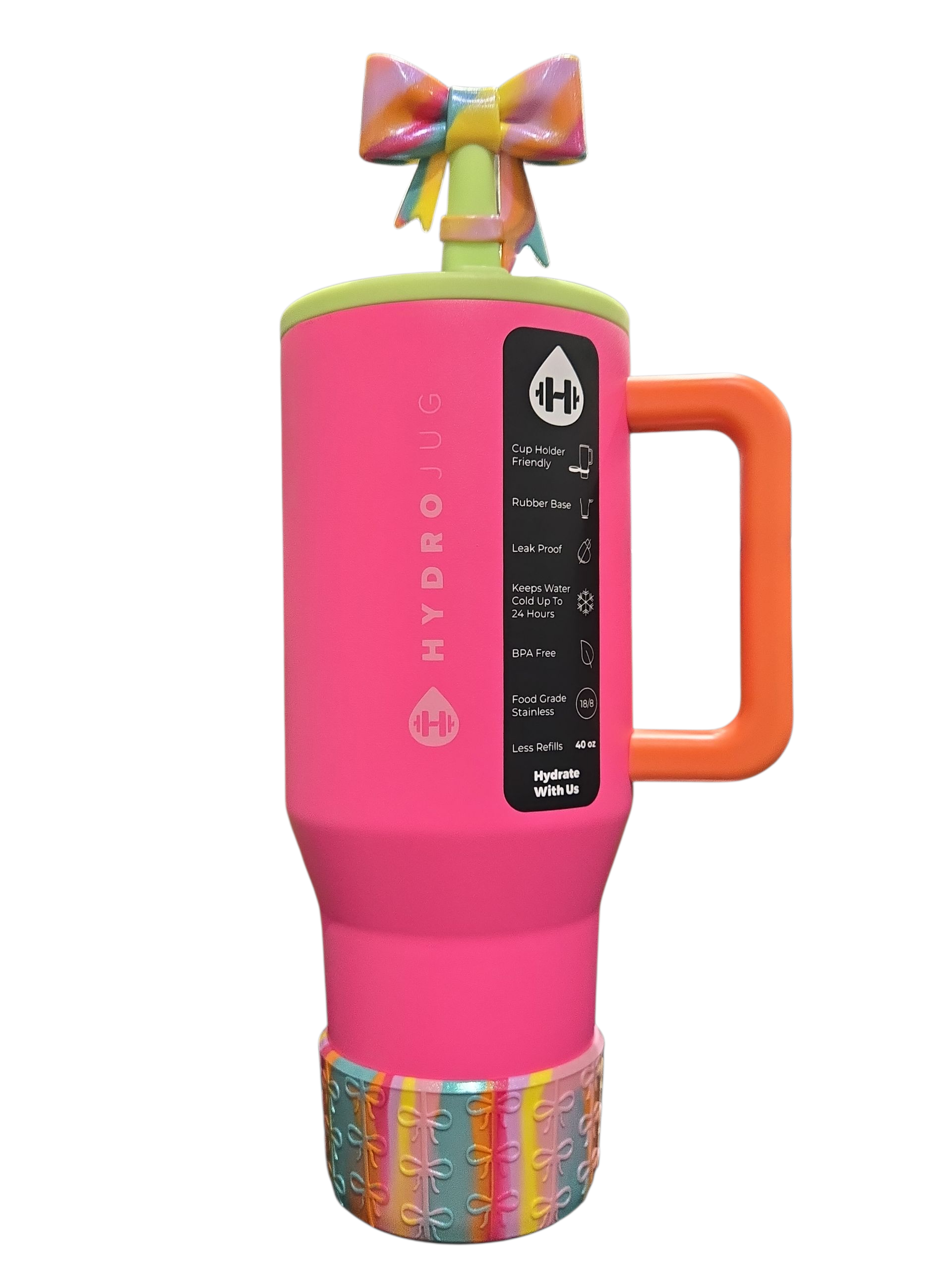 90s Color Swirl Coquette Bows Silicone Tumbler Boot