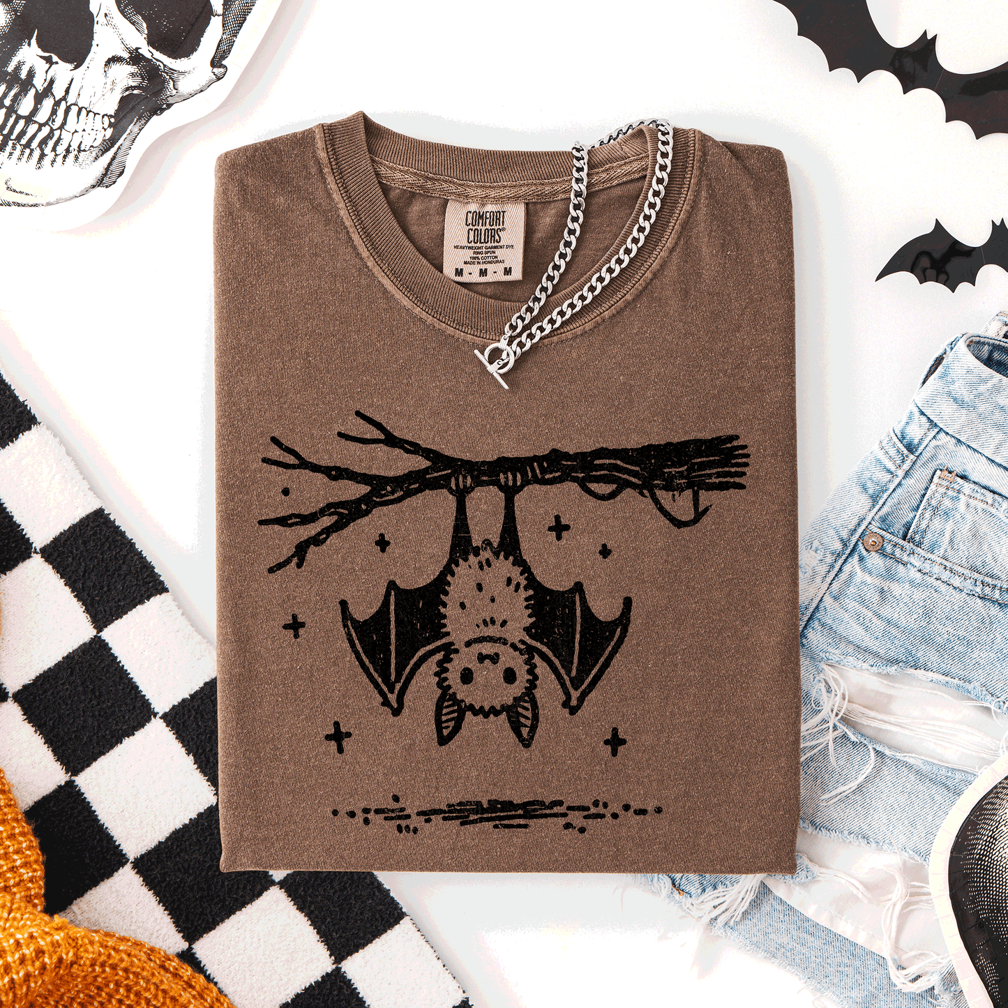 Brown Bat, Cute, Adorable, Halloween, Comfort Colors T-Shirt