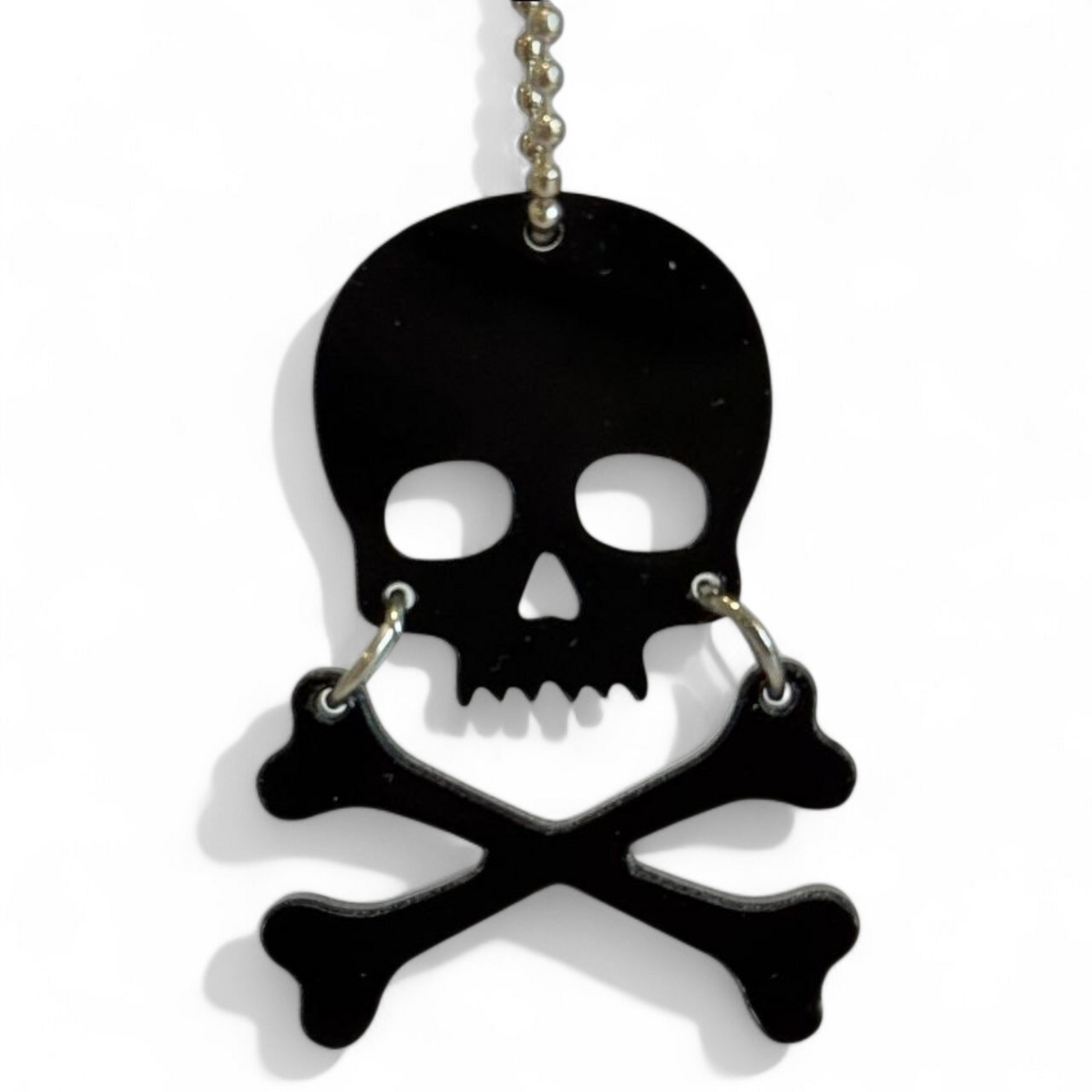 Black Skull & Crossbones Charm - Tumbler Handle Charm