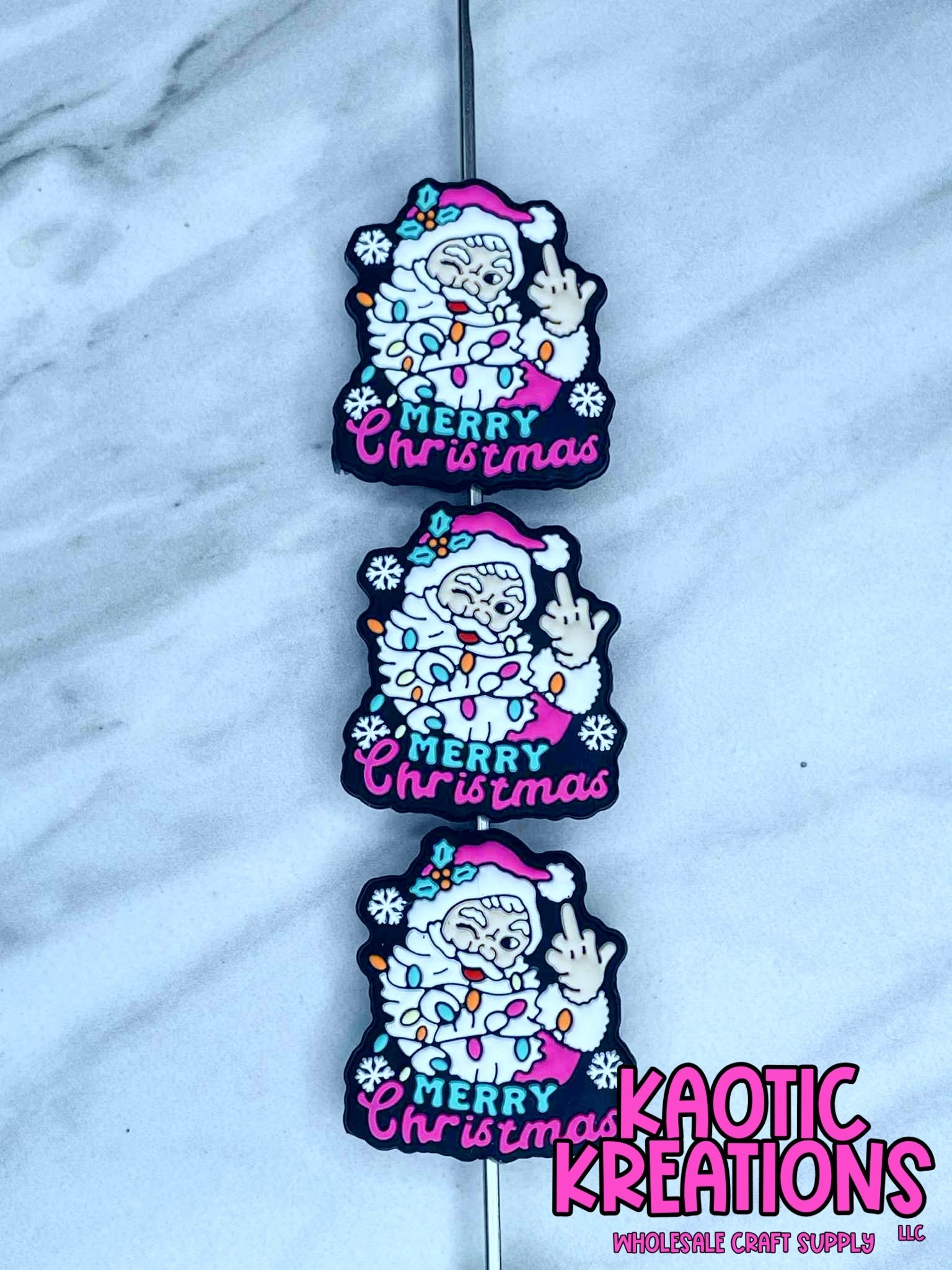 MERRY CHRISTMAS SILICONE FOCAL