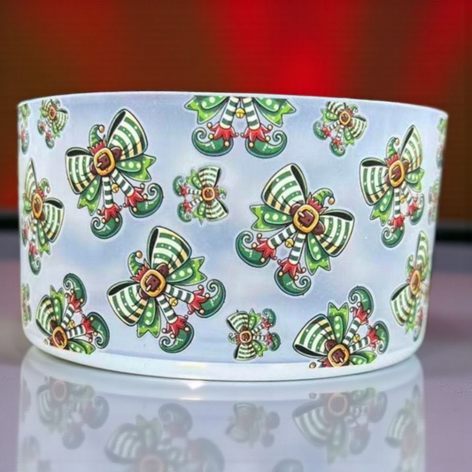 Christmas Elf Bows Silicone Tumbler Boot | Tumbler Sleeve 