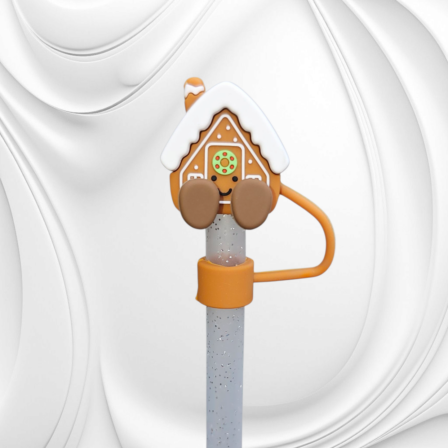 Christmas Gingerbread House 3D Silicone Straw Topper by Southern Creative Glamour 