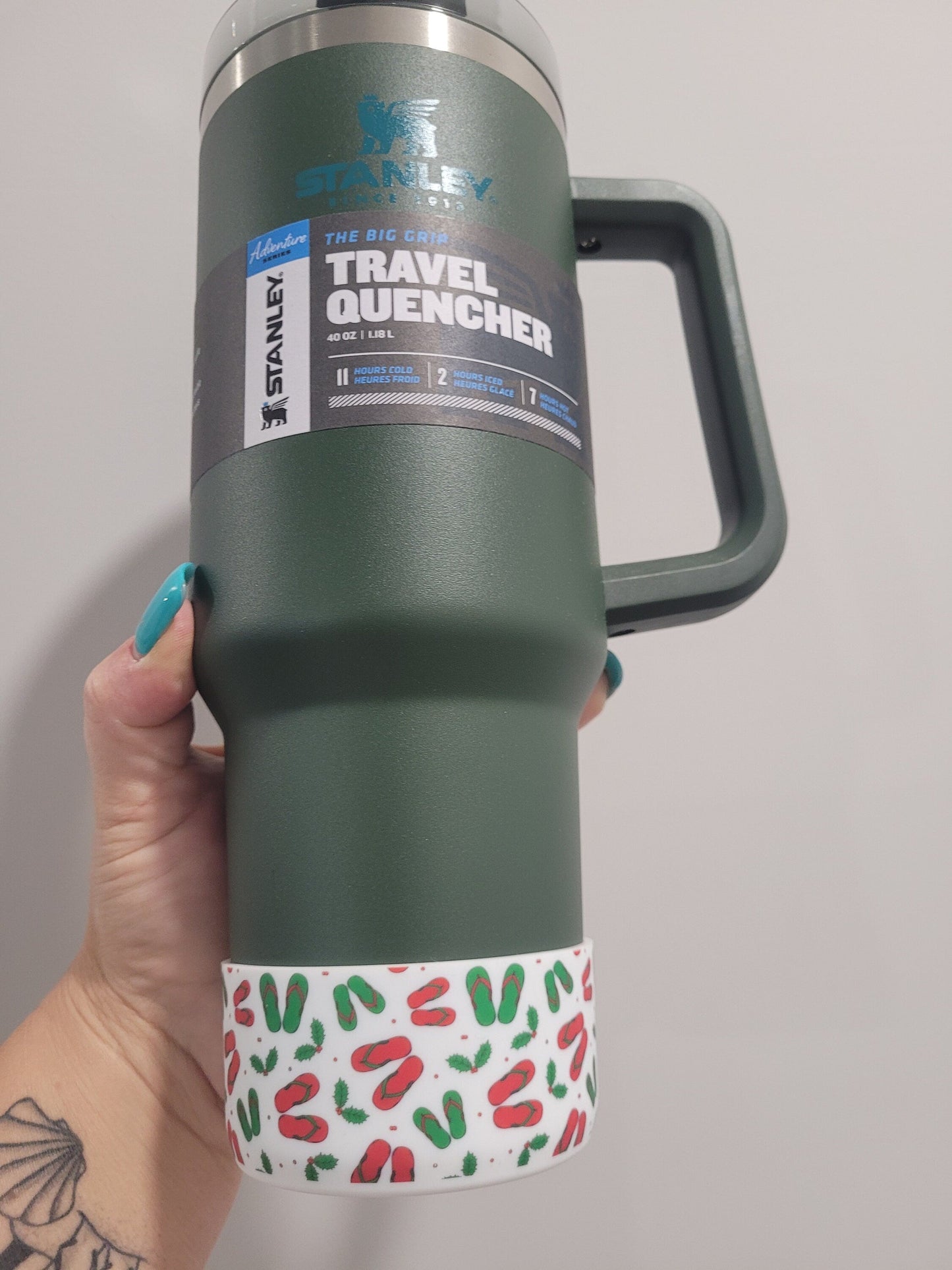 Christmas Flip Flops Silicone Tumbler Boot | Tumbler Sleeve 