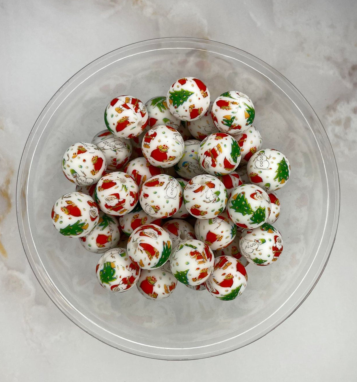 CHRISTMAS print 15MM silicone beads