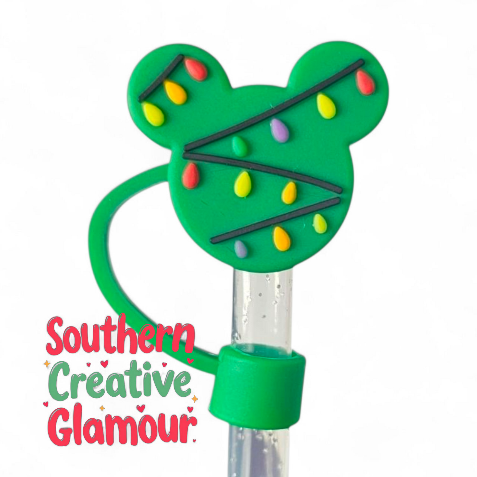 Christmas Tree Mouse 8mm Straw Topper | Straw Cover 