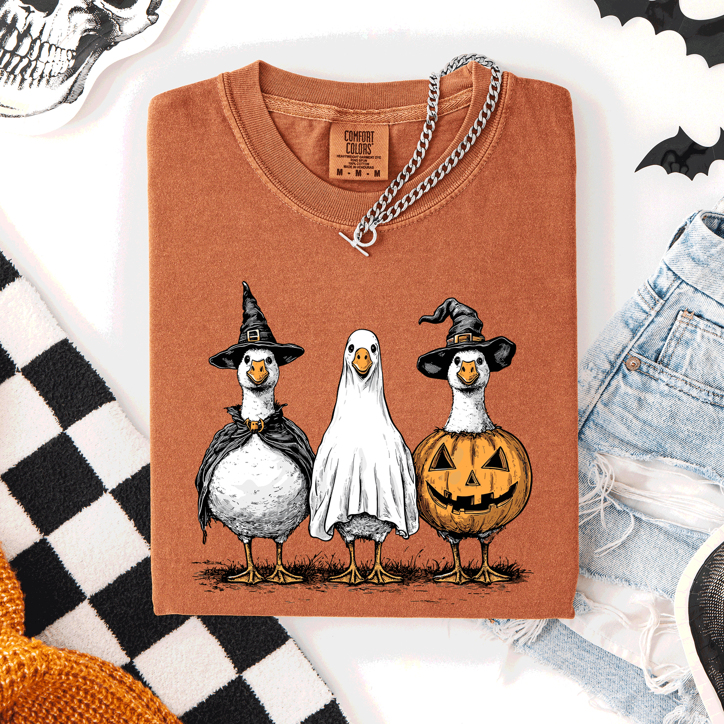 Orange Cute Halloween Geese, Funny, Cute, Comfort Colors T-Shirt