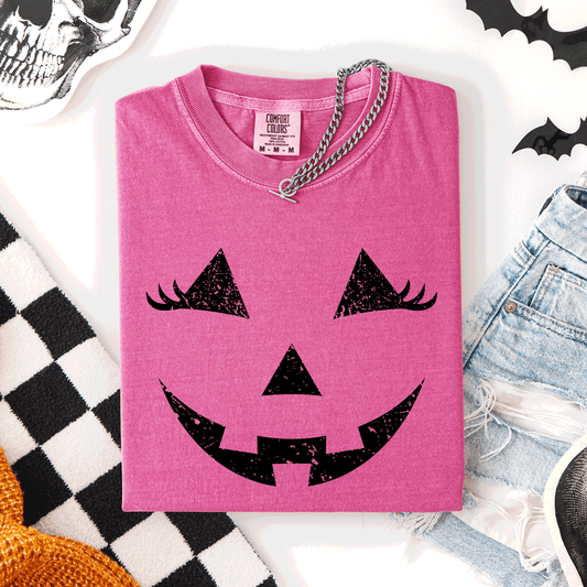 Pink Jack o Lantern, Cute, Halloween, Comfort Colors T-Shirt