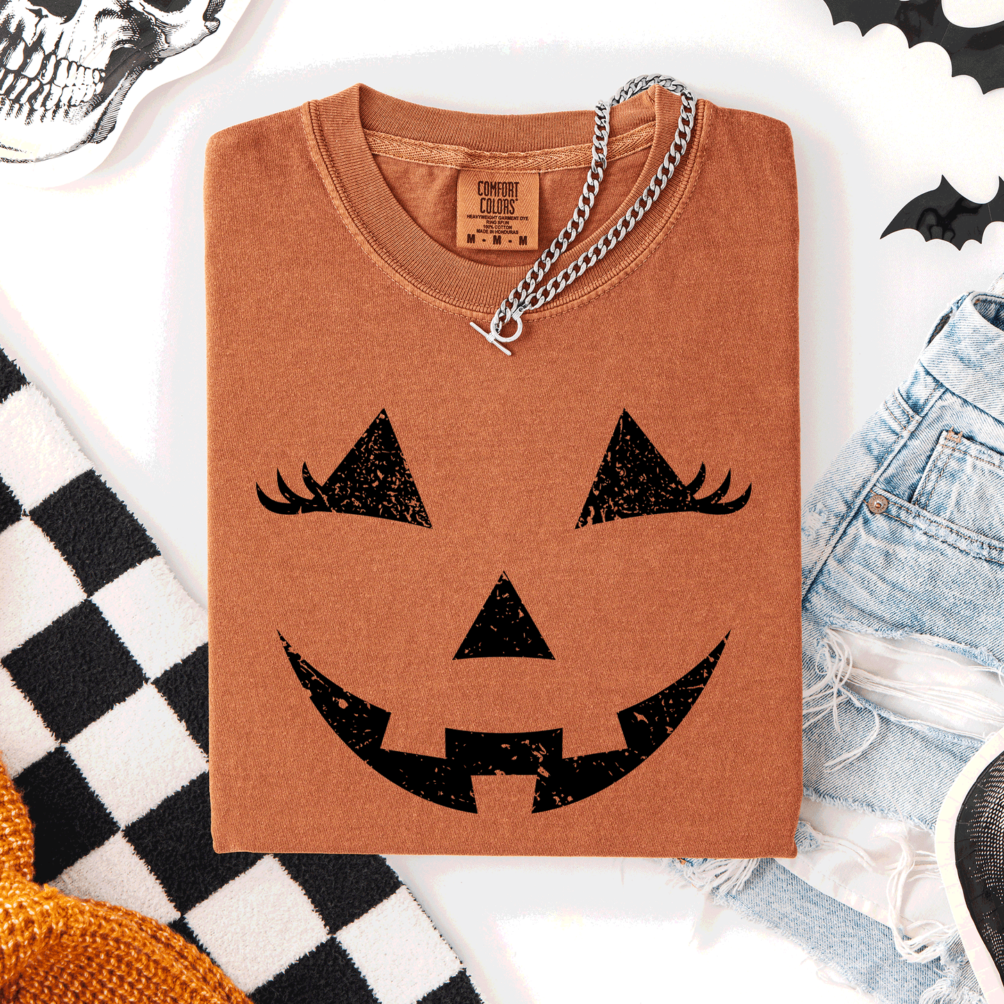 Orange Jack o Lantern, Cute, Halloween, Comfort Colors T-Shirt