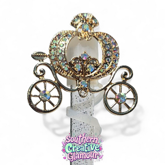 Diamond Cinderella Carriage 10mm Straw Topper by Southern Creative Glamour
