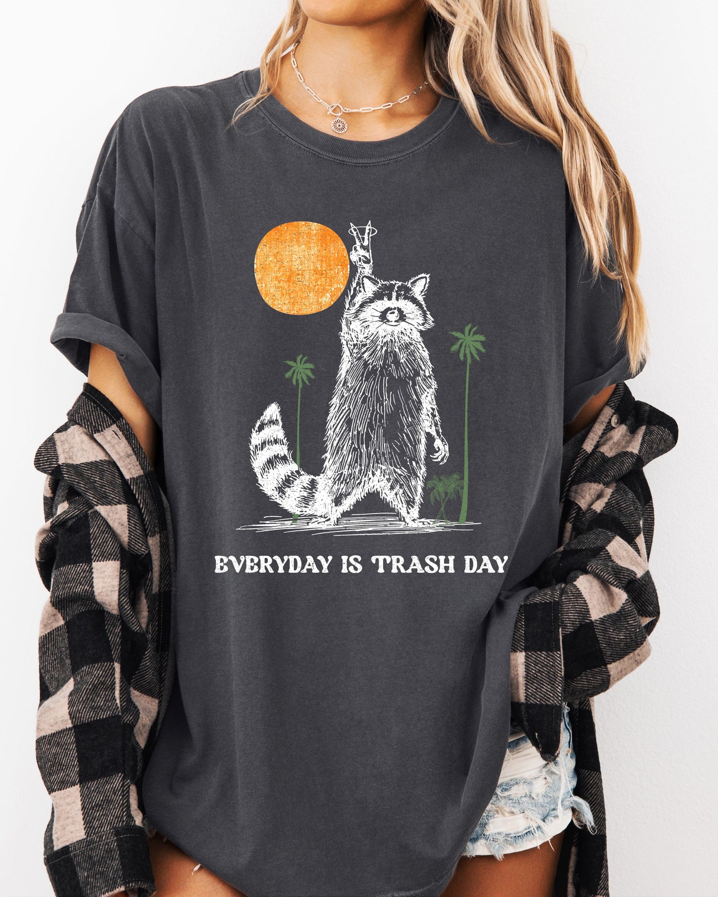Everyday Is Trash Day, Funny, Raccoon, Meme, Aesthetic Shirt Comfort Colors T-Shirt