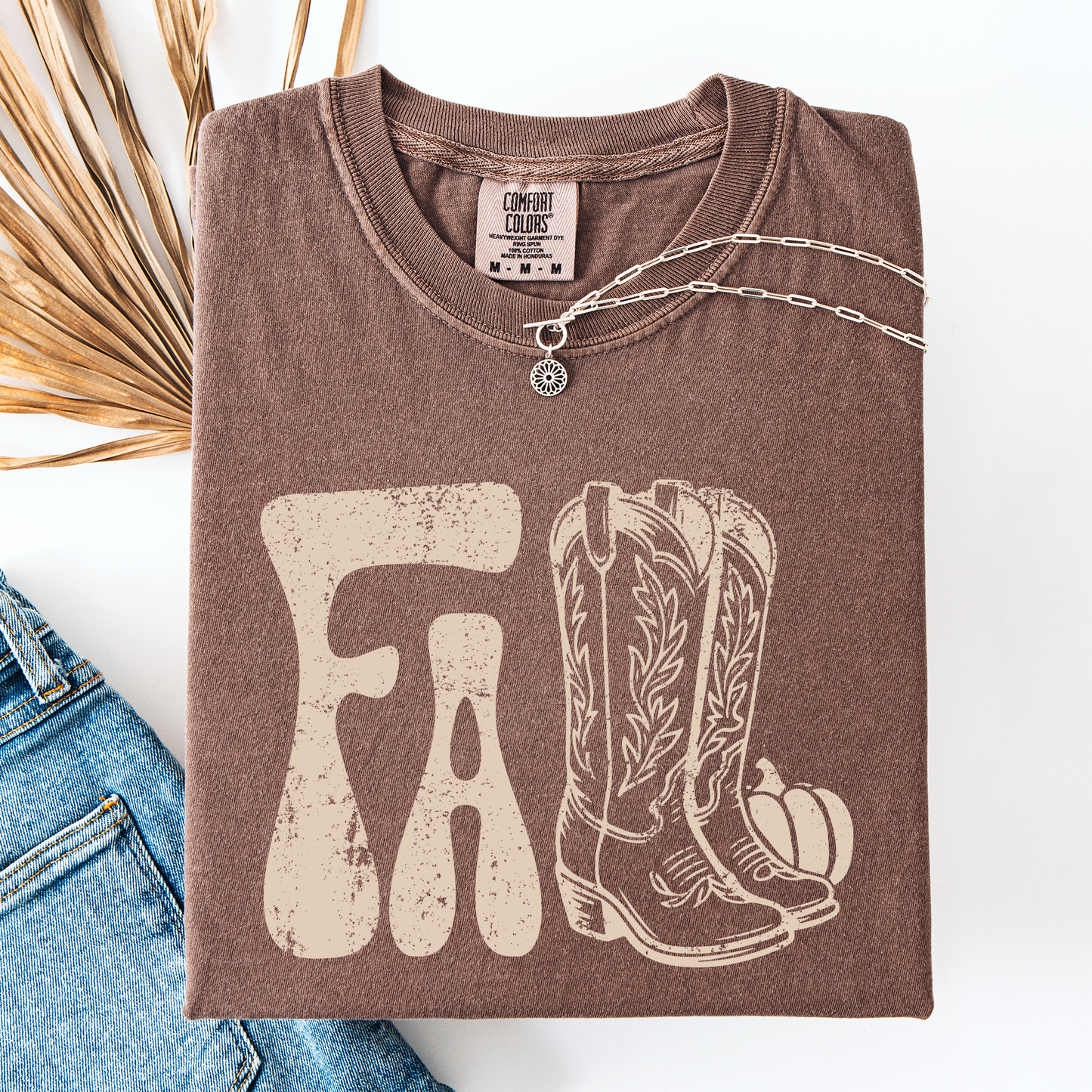 Brown Fall Cowboy Boots, Western, Autumn, Comfort Colors T-Shirt