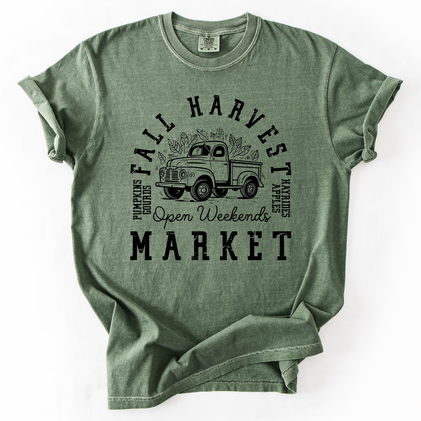Green Fall Harvest Market, Pumpkins, Autumn, Comfort Colors T-Shirt