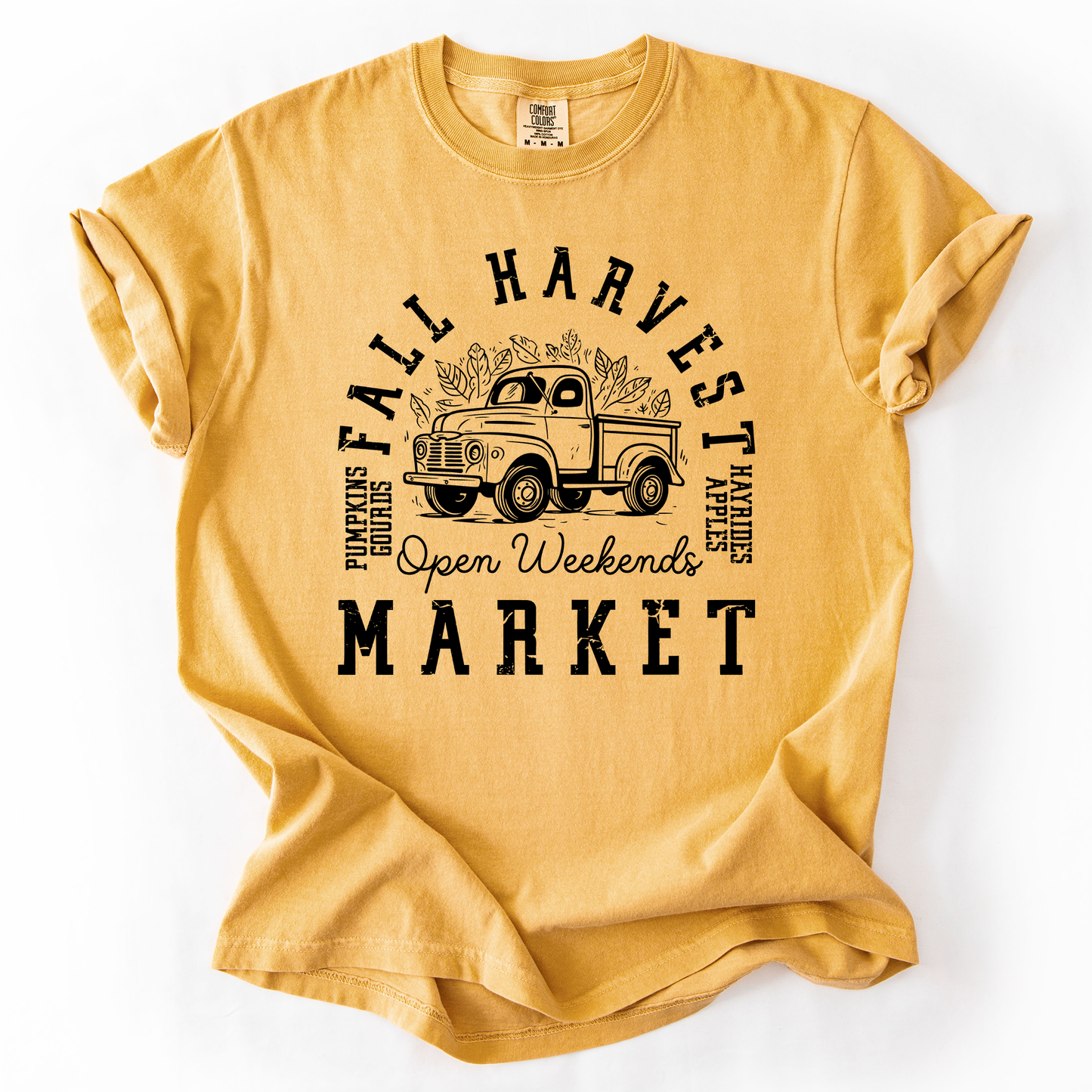Yellow Fall Harvest Market, Pumpkins, Autumn, Comfort Colors T-Shirt