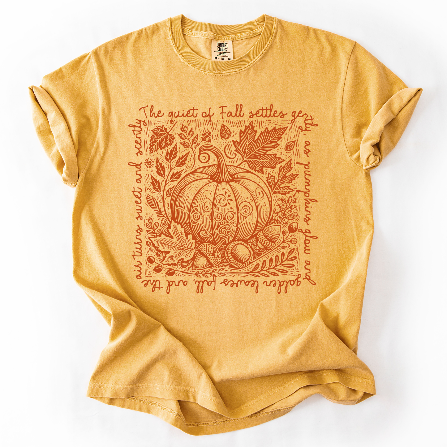 Yarrow yellow Fall Quote, Pumpkin, Autumn, Minimalist, Pretty, Comfort Colors T-Shirt