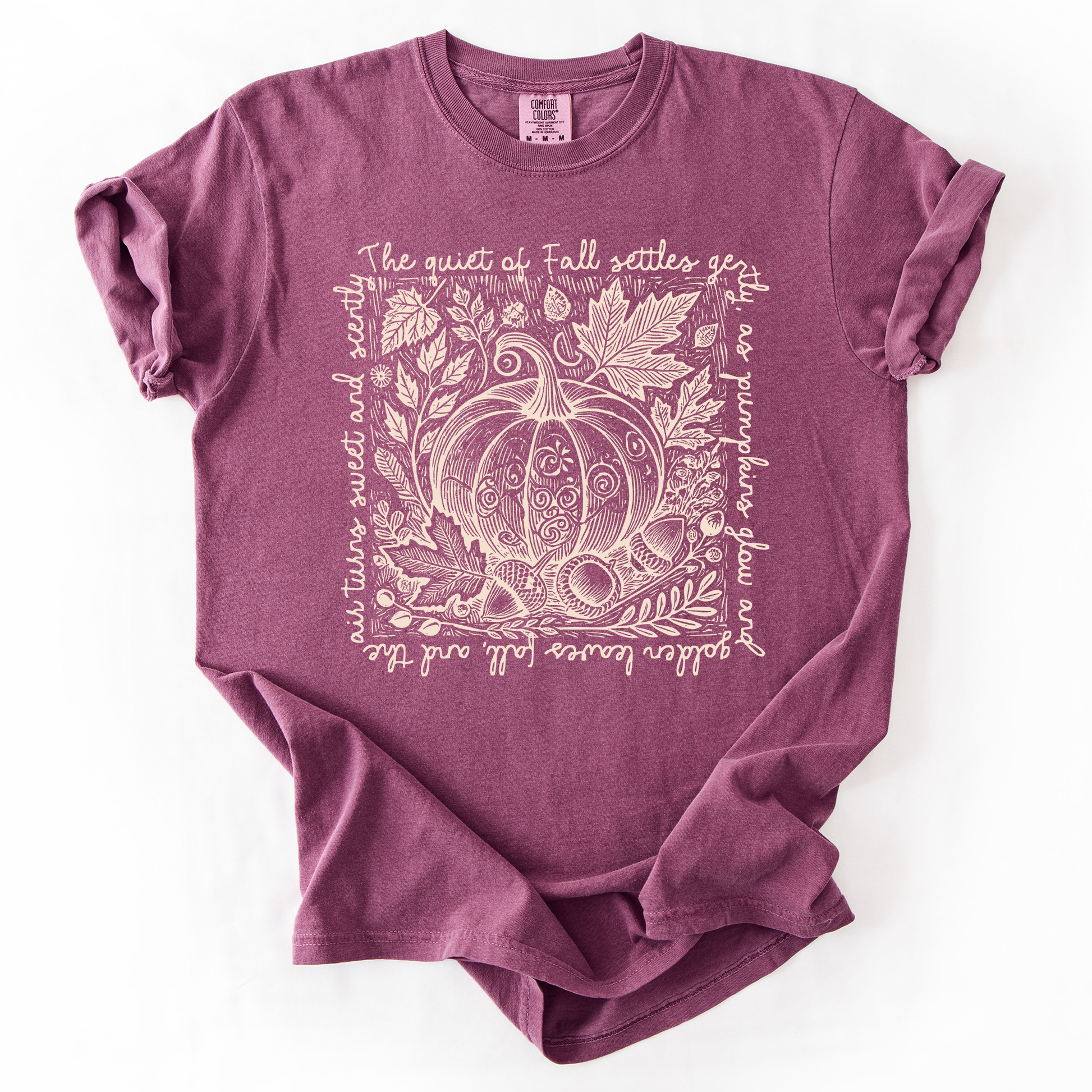 Berry Fall Quote, Pumpkin, Autumn, Minimalist, Pretty, Comfort Colors T-Shirt