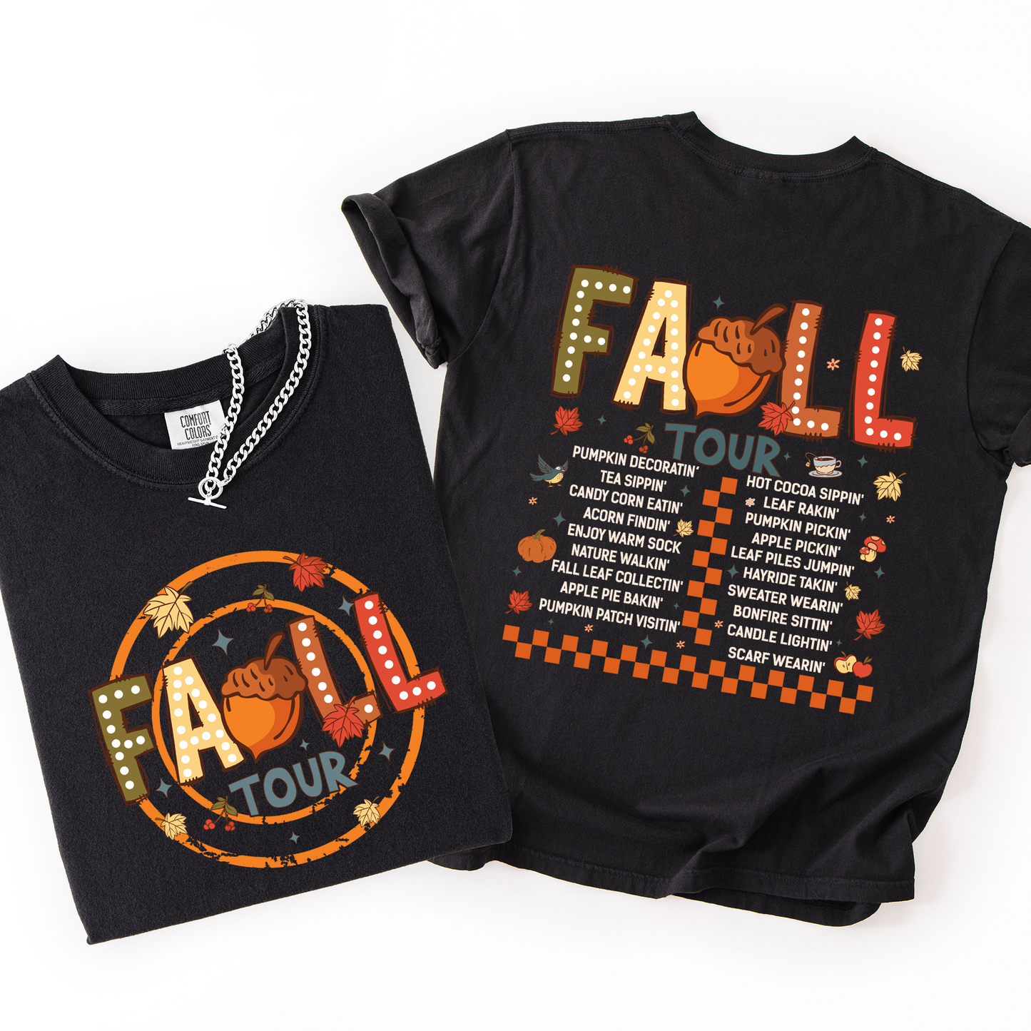 Fall Tour, Front and Back, Halloween, Autumn, Comfort Colors T-Shirt