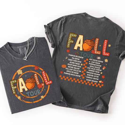 Charcoal Gray Fall Tour, Front and Back, Halloween, Autumn, Comfort Colors T-Shirt